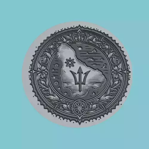 Barbados Map Medallion