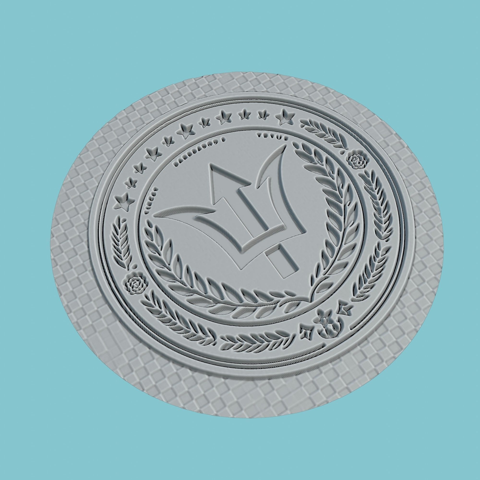 Barbados Map Medallion 3D print model_3