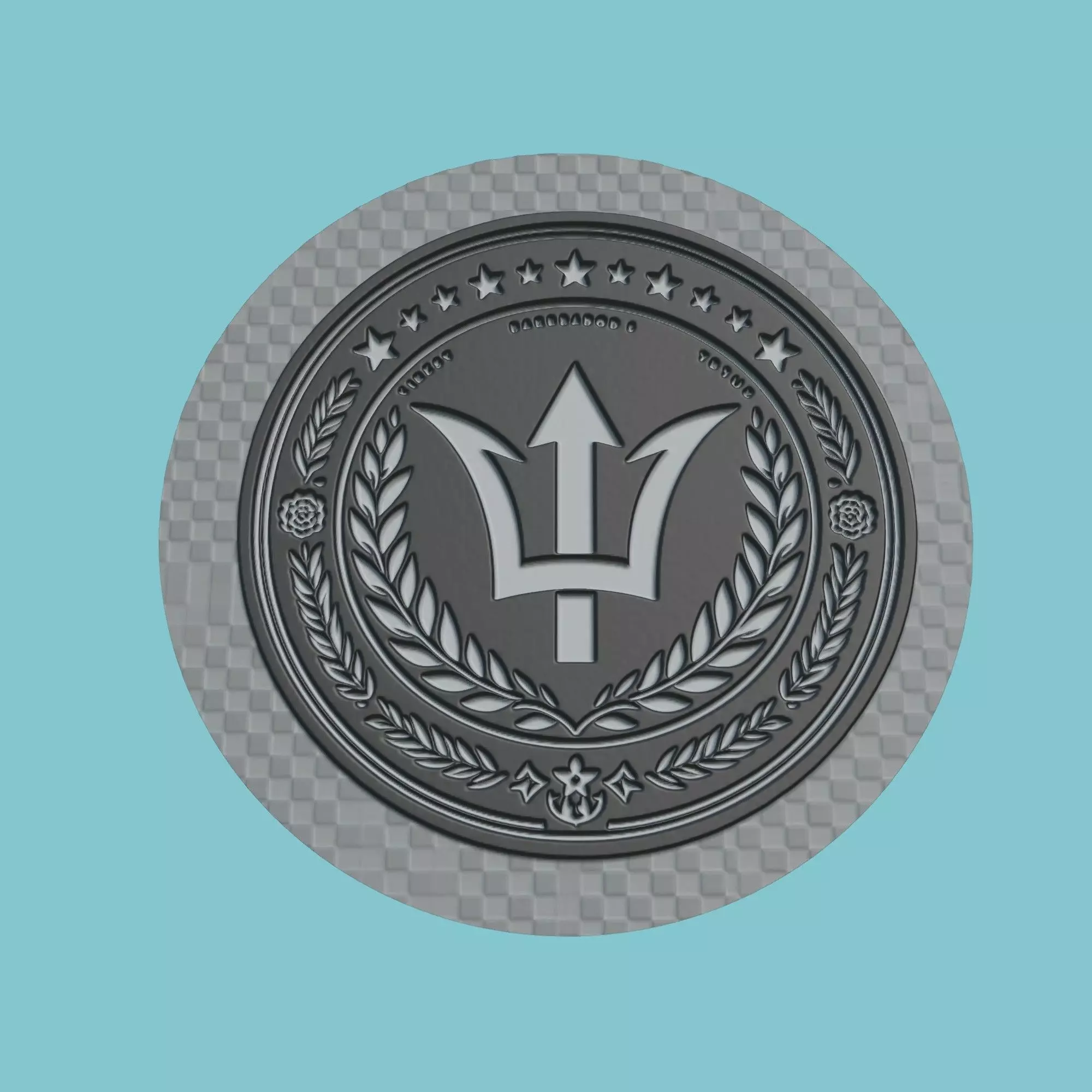 Barbados Map Medallion 3D print model_0