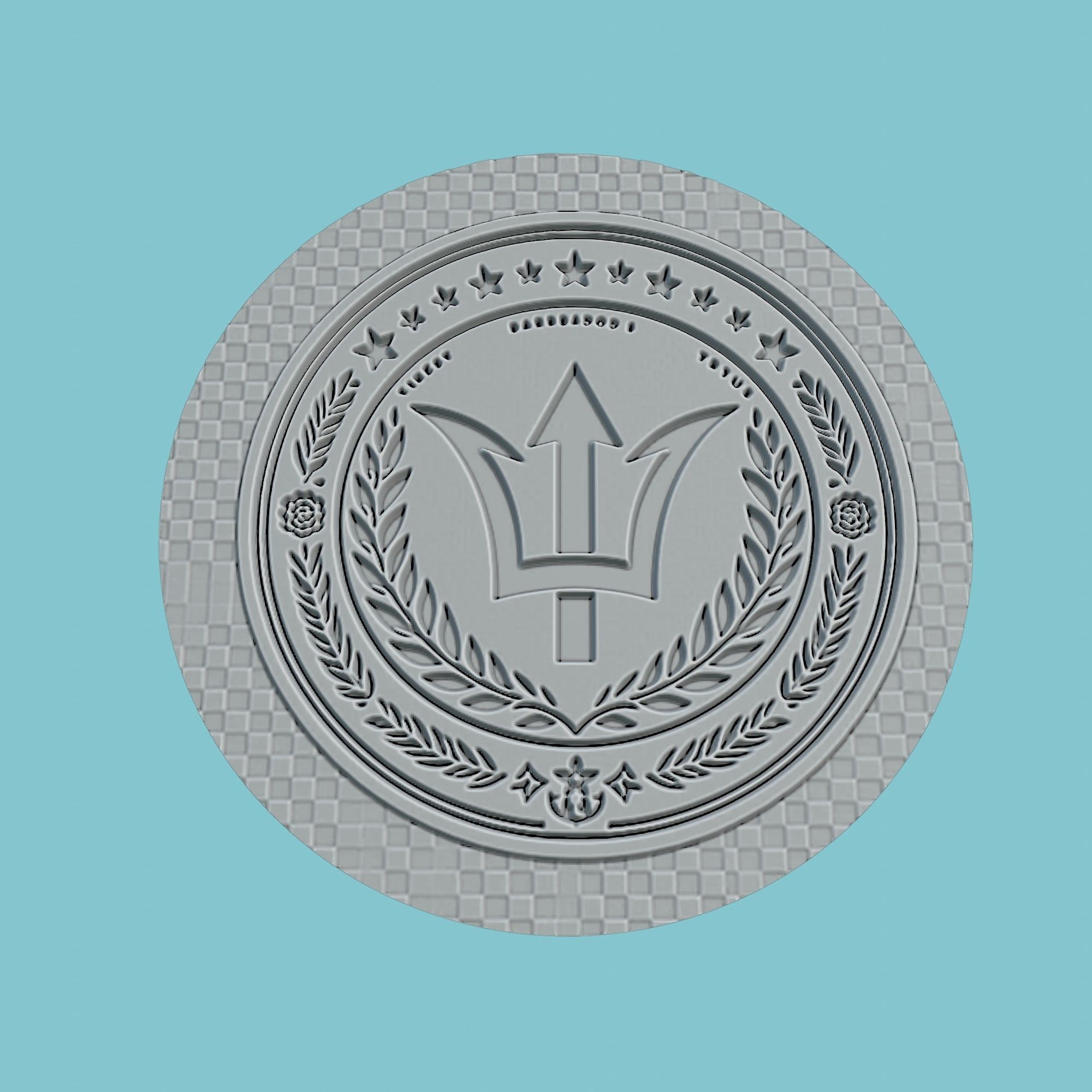 Barbados Map Medallion 3D print model_2