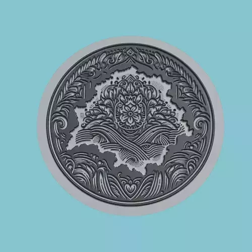 Belarus Map Medallion