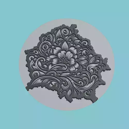 Belarus Map Medallion