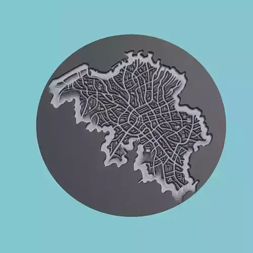 Belgium Map Medallion