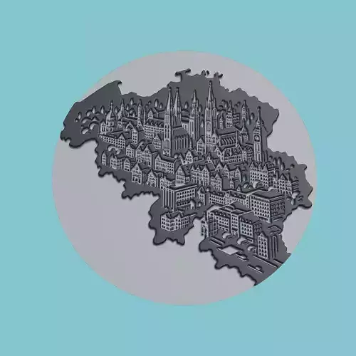 Belgium Map Medallion