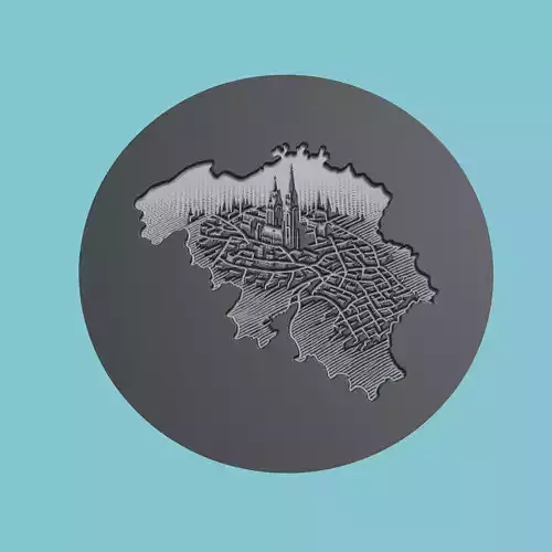 Belgium Map Medallion