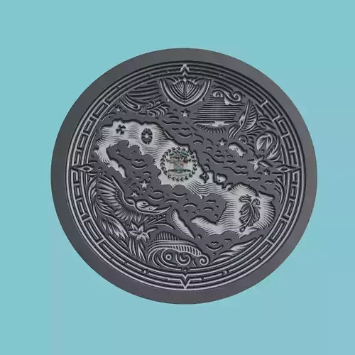 Belize Map Medallion