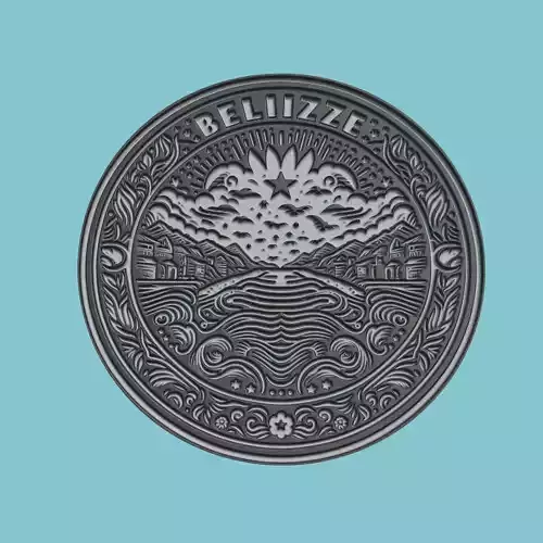 Belize Map Medallion 3D print model