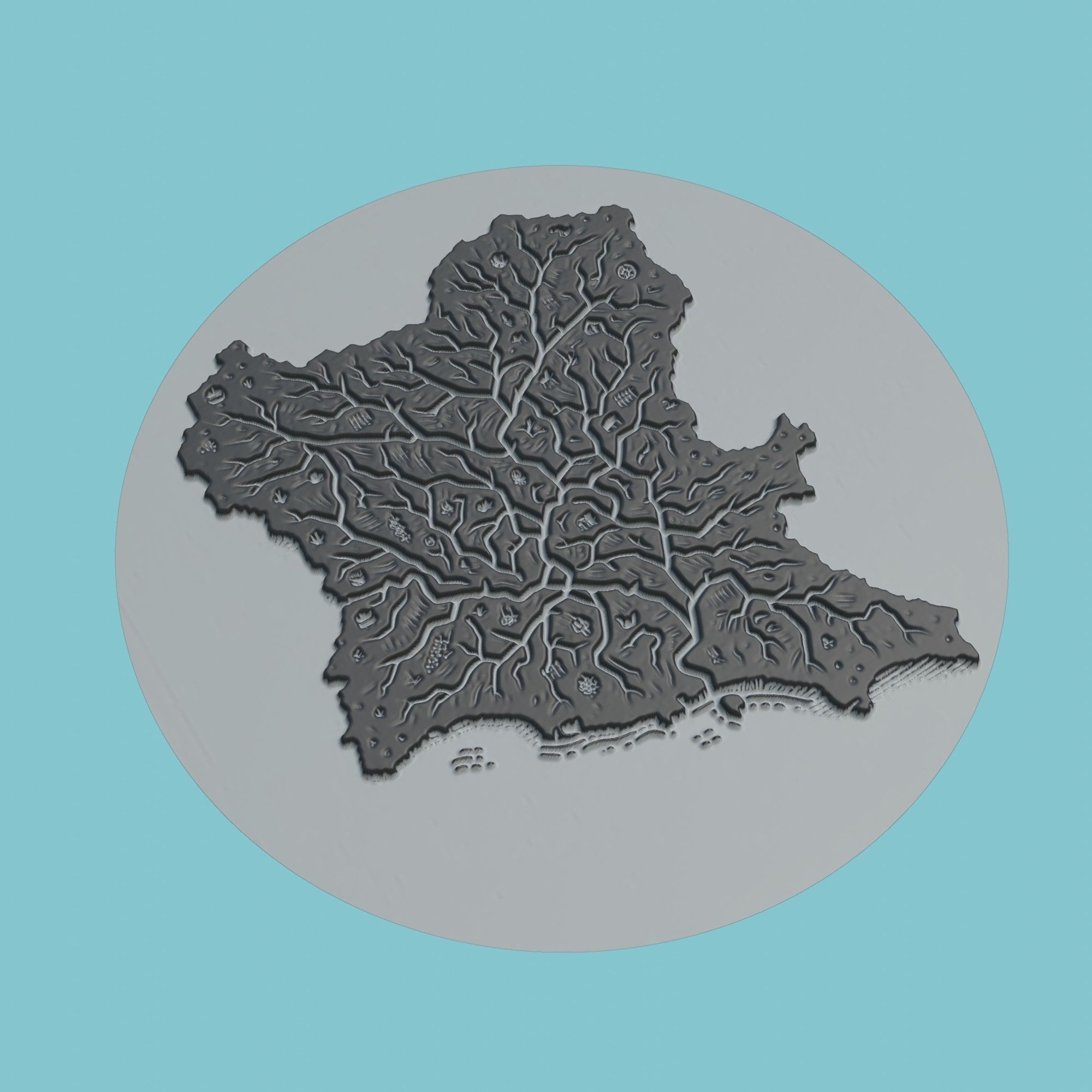 Benin Map Medallion 3D print model_1