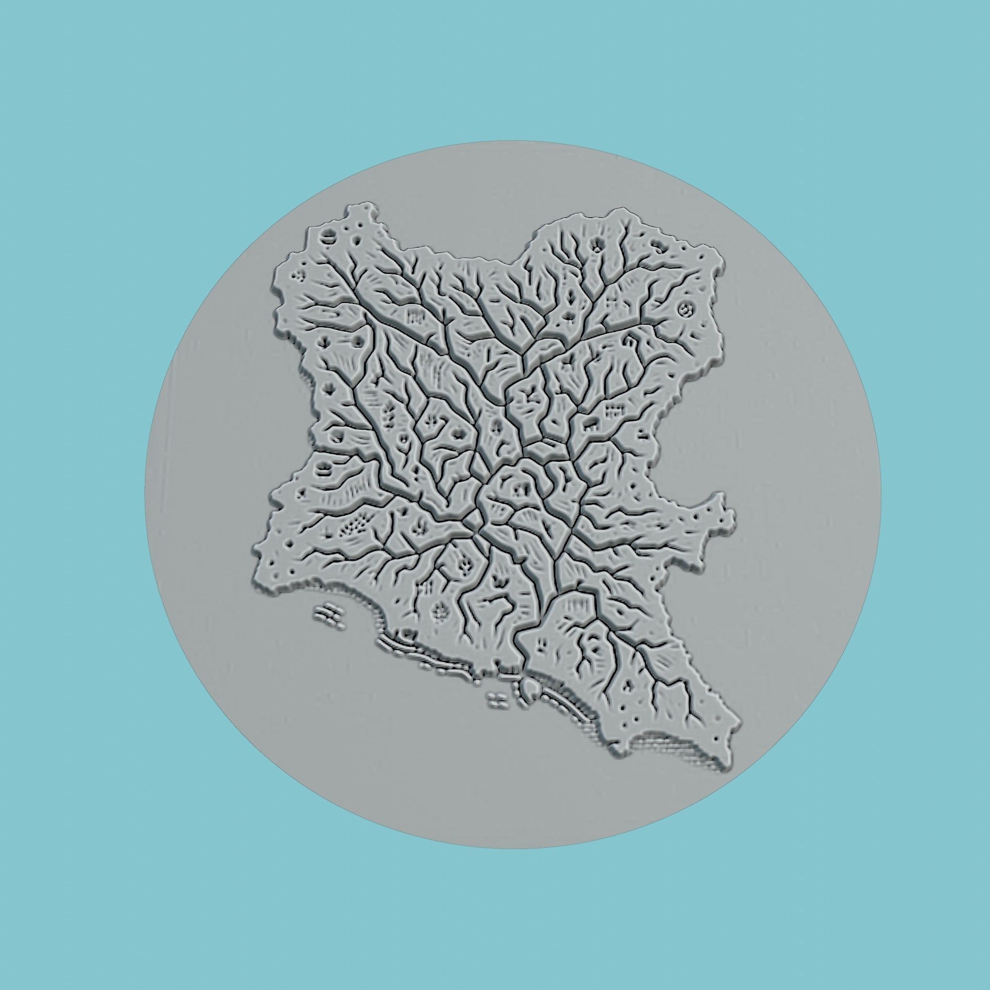 Benin Map Medallion 3D print model_2