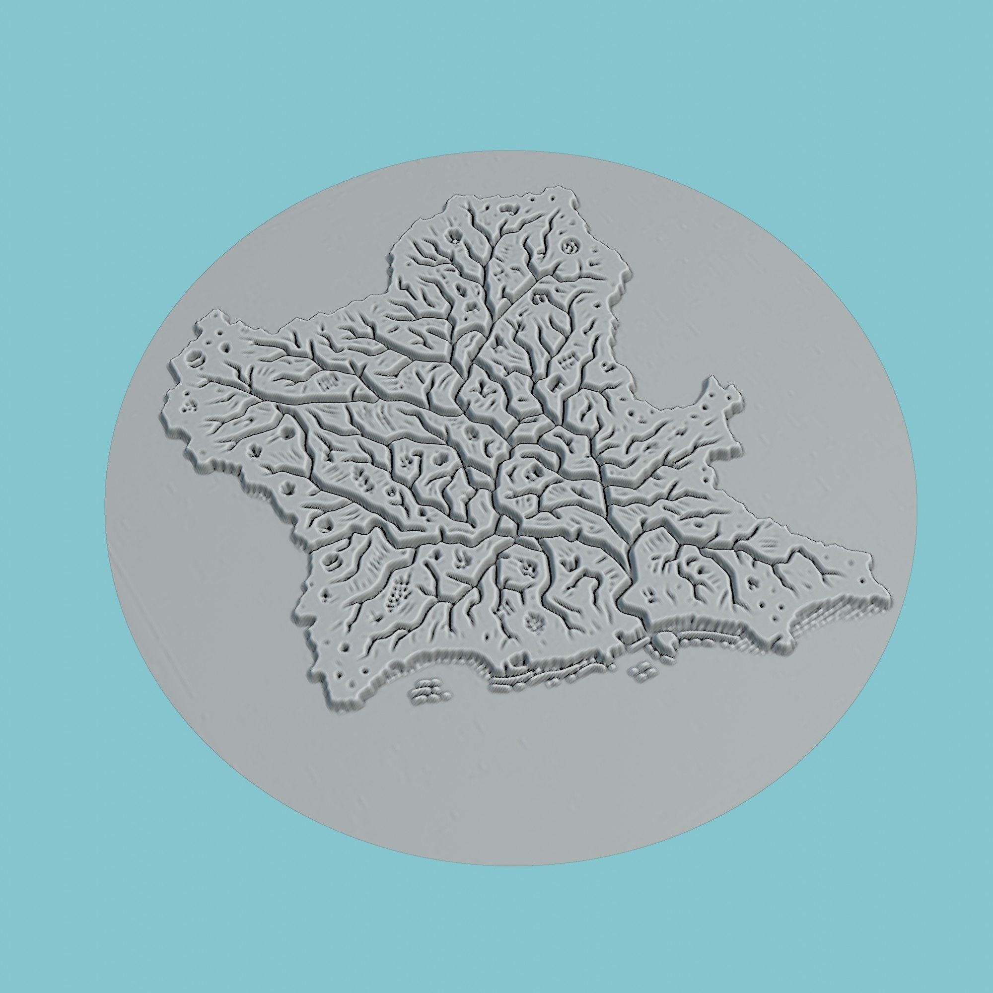 Benin Map Medallion 3D print model_3