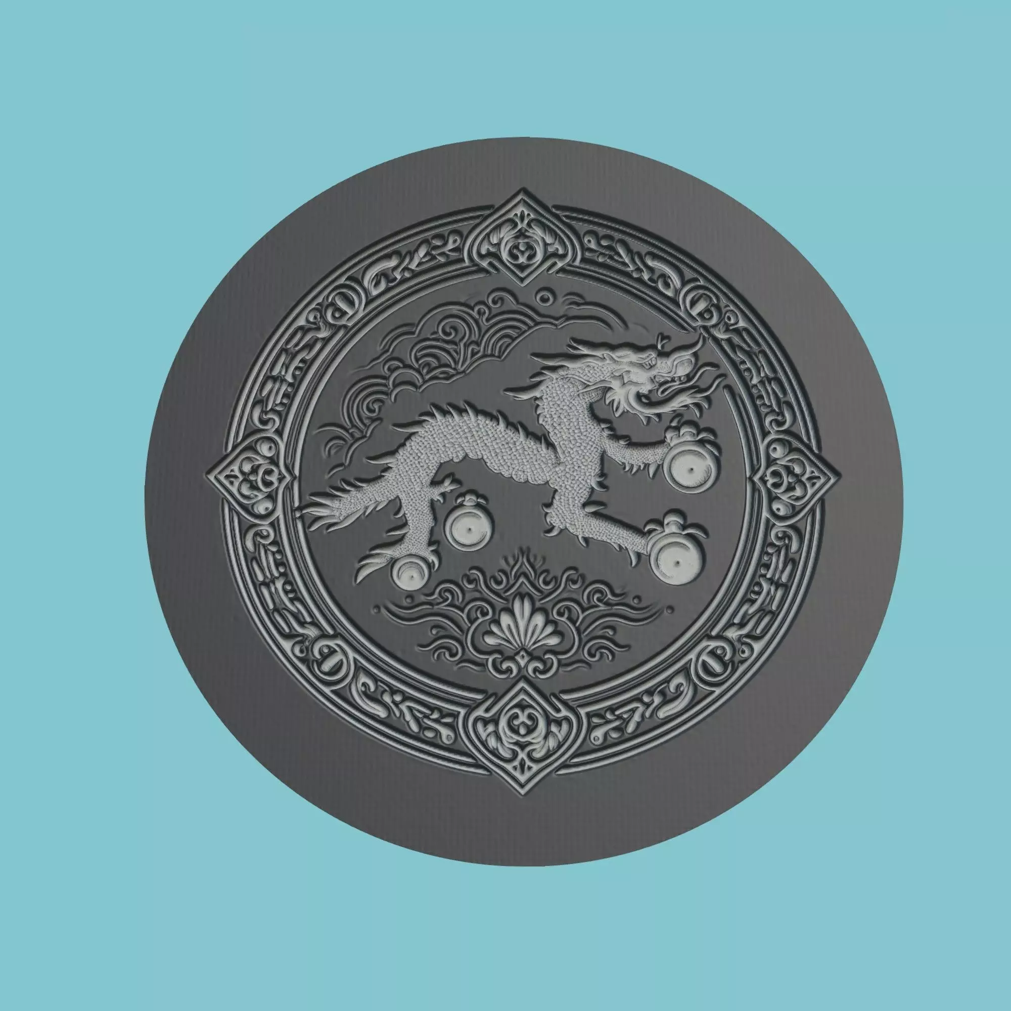 Bhutan Map Medallion 3D print model_0