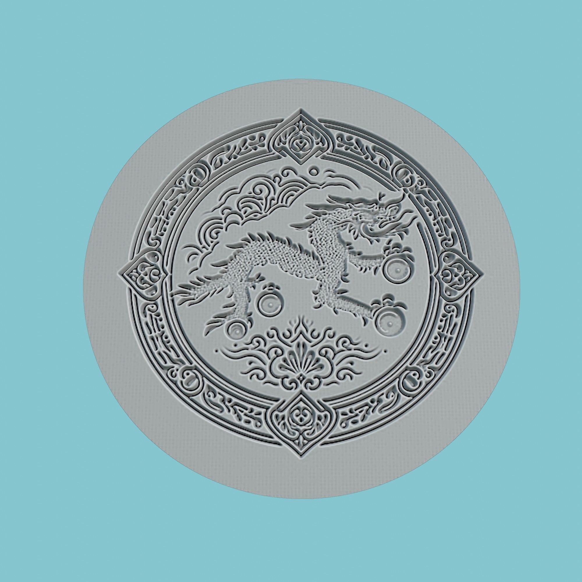 Bhutan Map Medallion 3D print model_2