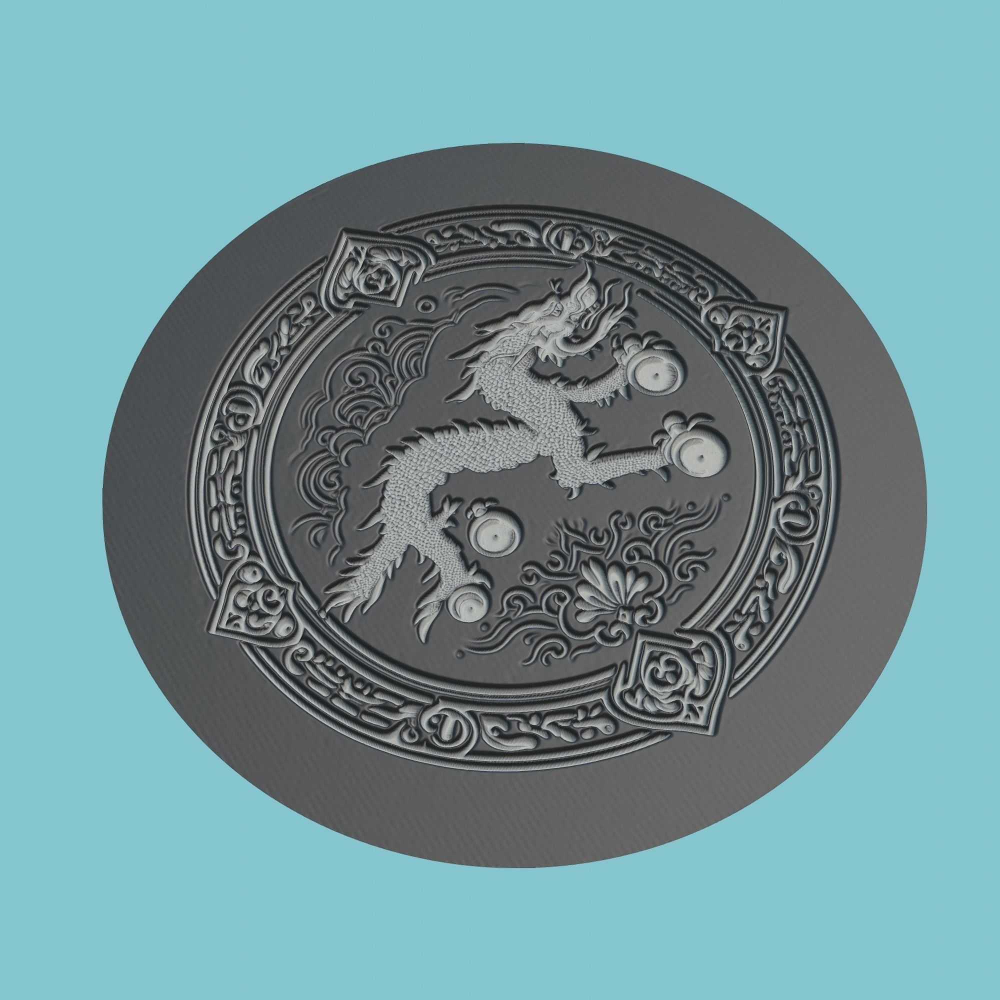 Bhutan Map Medallion 3D print model_1