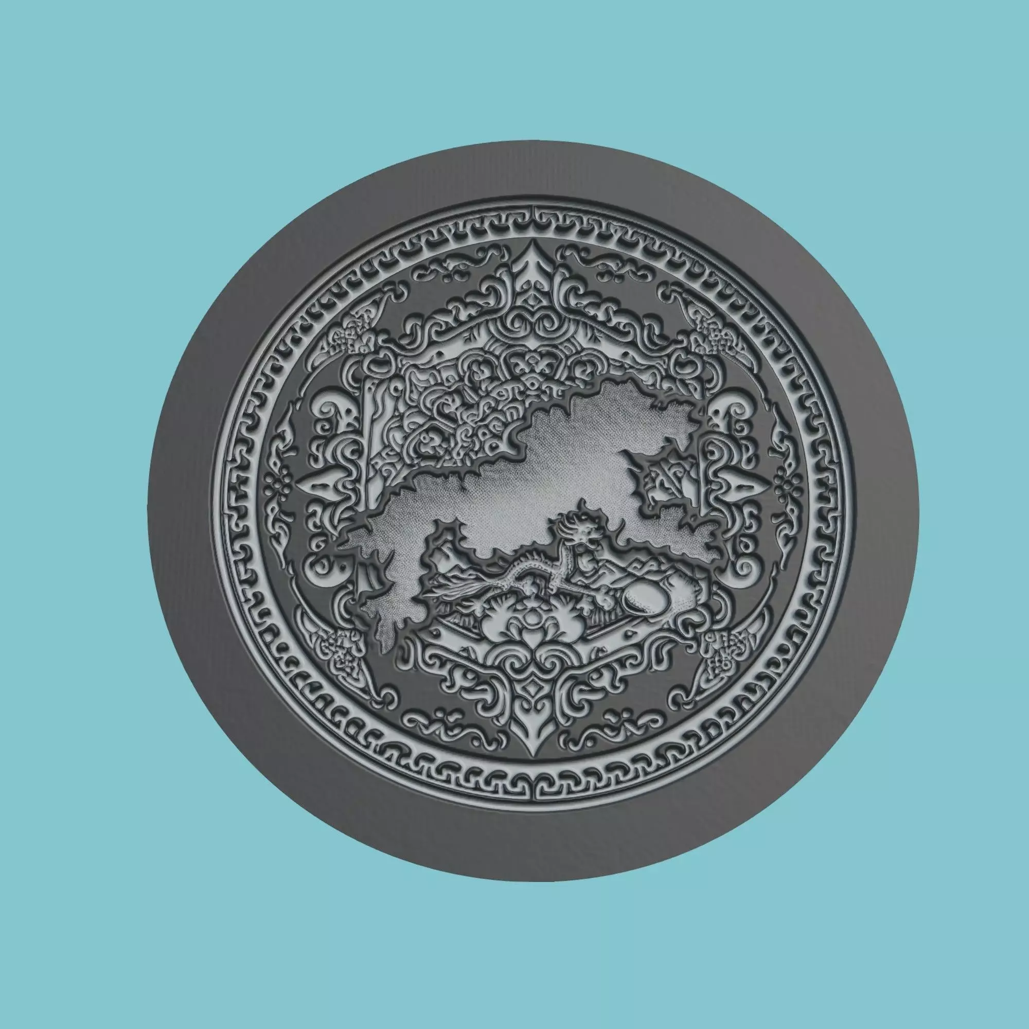 Bhutan Map Medallion 3D print model_0