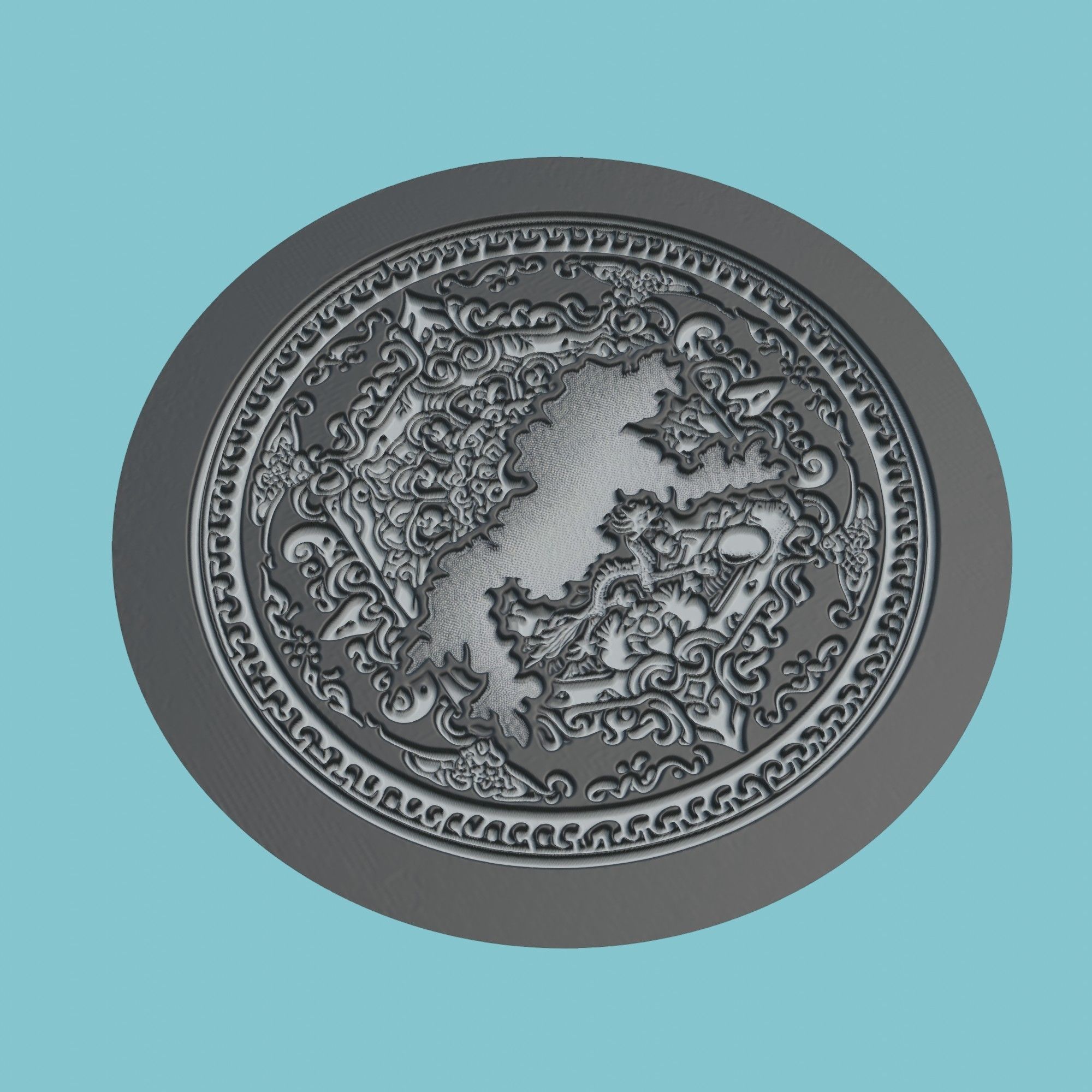 Bhutan Map Medallion 3D print model_1