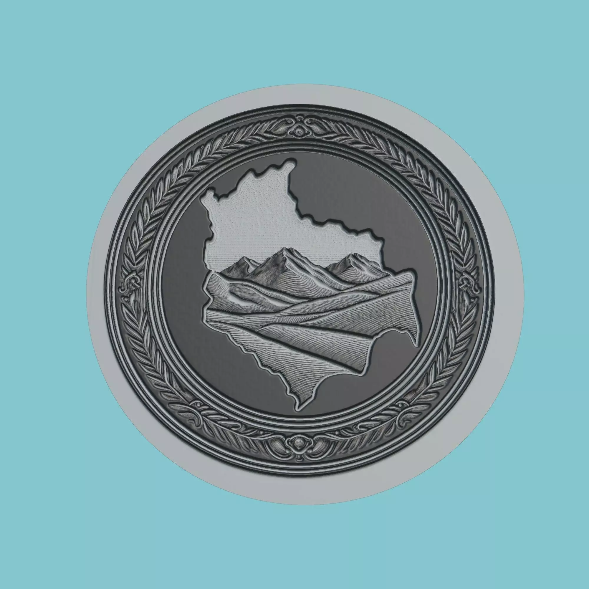 Bolivia Map Medallion 3D print model