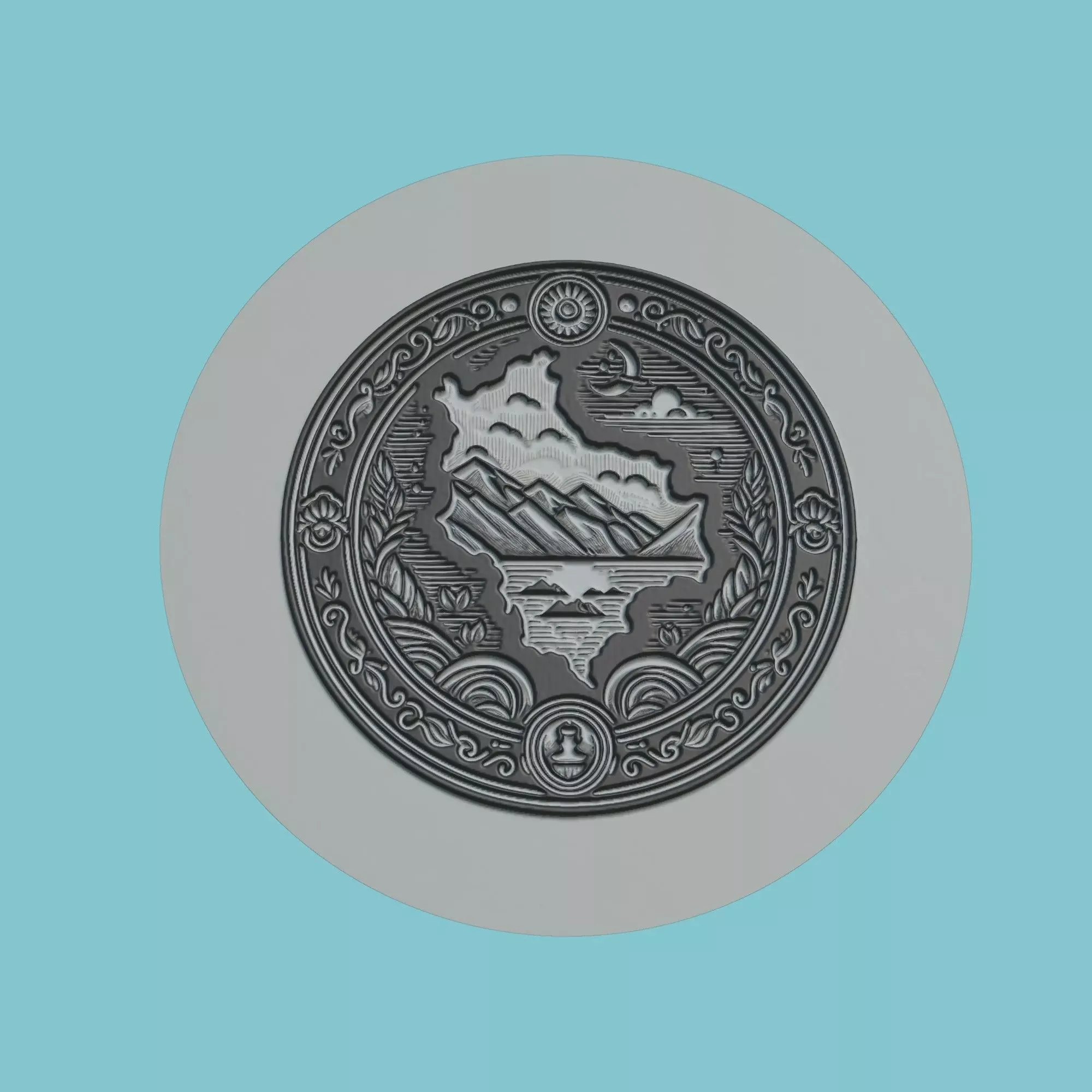 Bolivia Map Medallion 3D print model