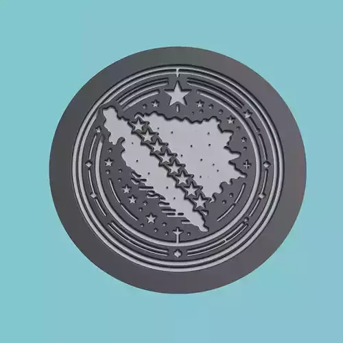 Bosnia and Herzegovina Map Medallion
