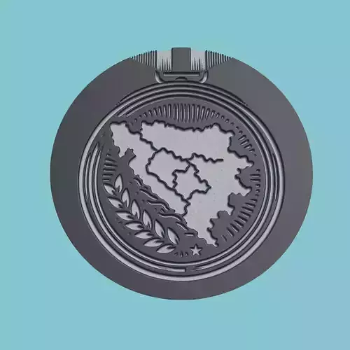 Bosnia and Herzegovina Map Medallion