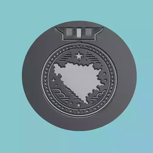 Bosnia and Herzegovina Map Medallion