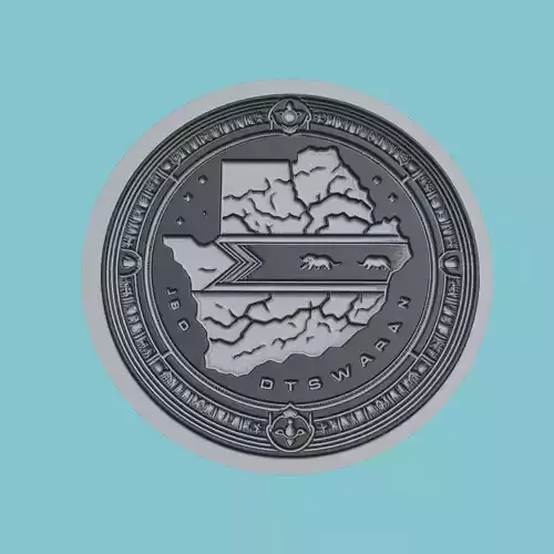 Botswana Map Medallion