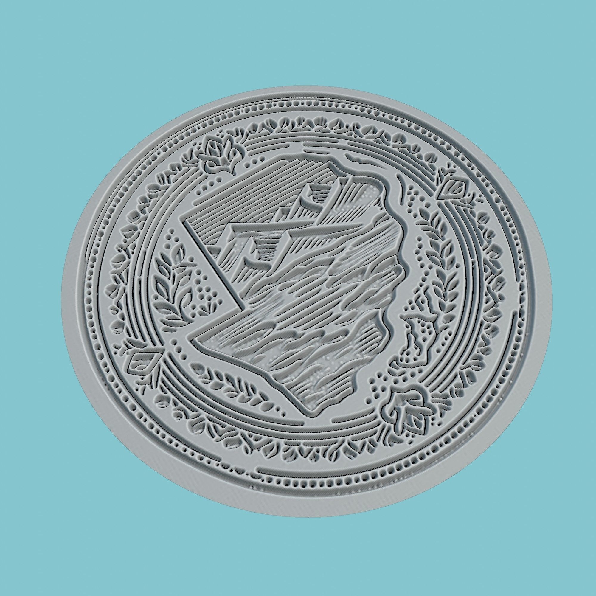 Botswana Map Medallion 3D print model_3