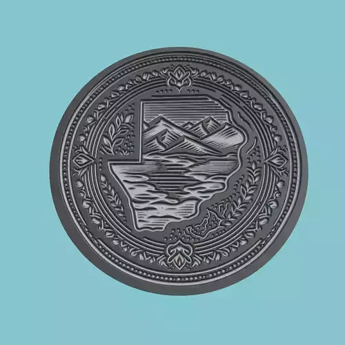 Botswana Map Medallion 3D print model