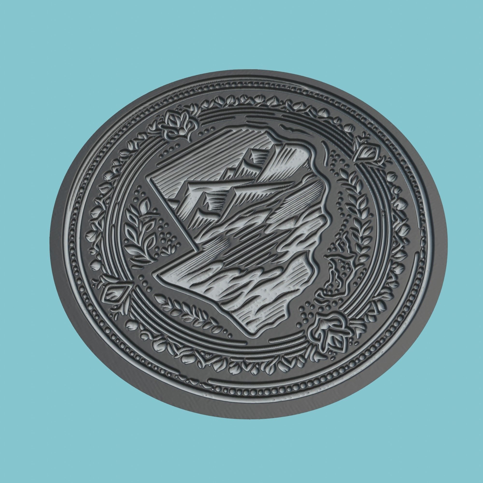 Botswana Map Medallion 3D print model_1