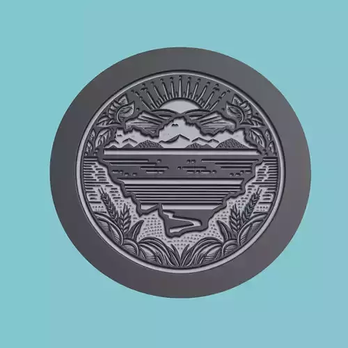 Botswana Map Medallion 3D print model