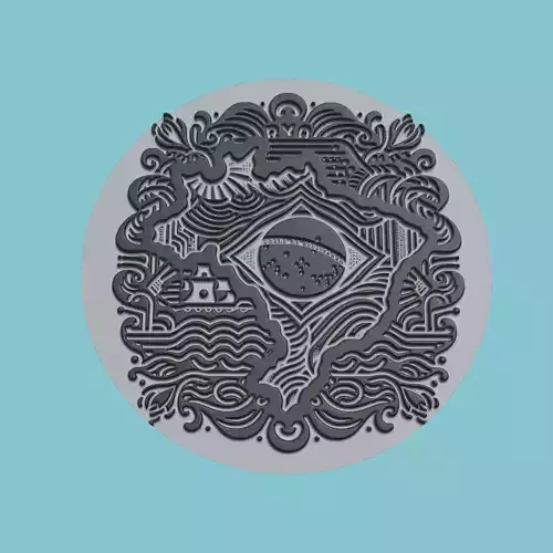 Brazil Map Medallion