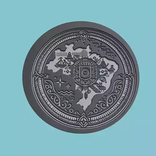 Brazil Map Medallion