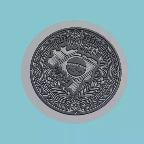 Brazil Map Medallion