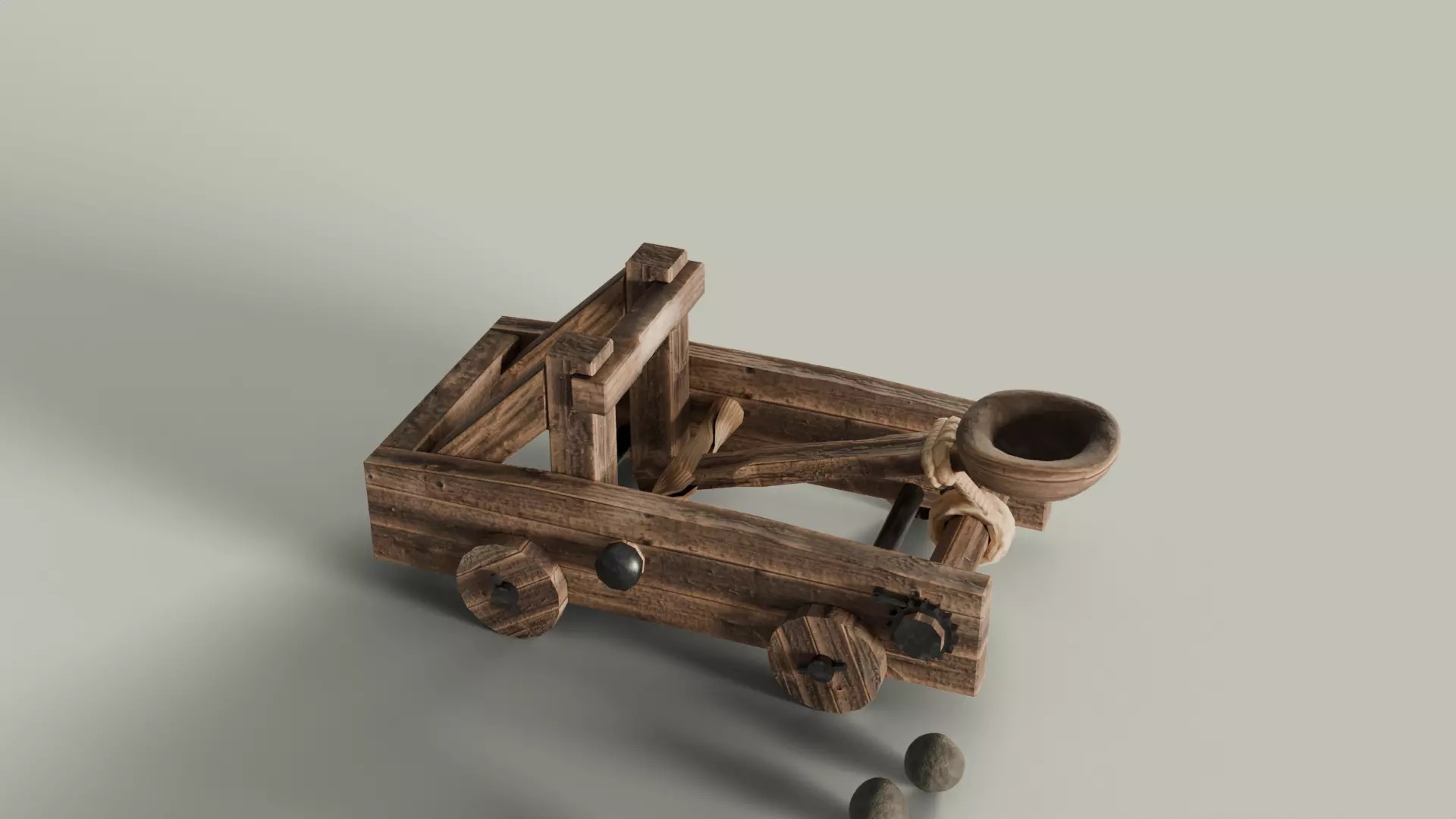 Catapult Animated Free low-poly 3D model
