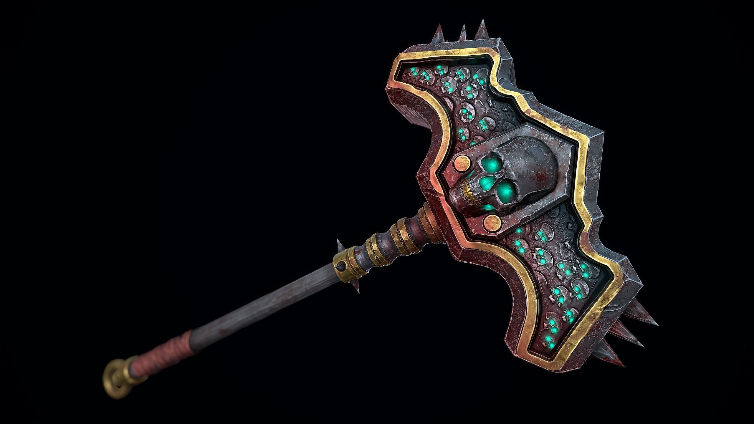 Necromancer Skull Crusher Low-poly 3D model_8