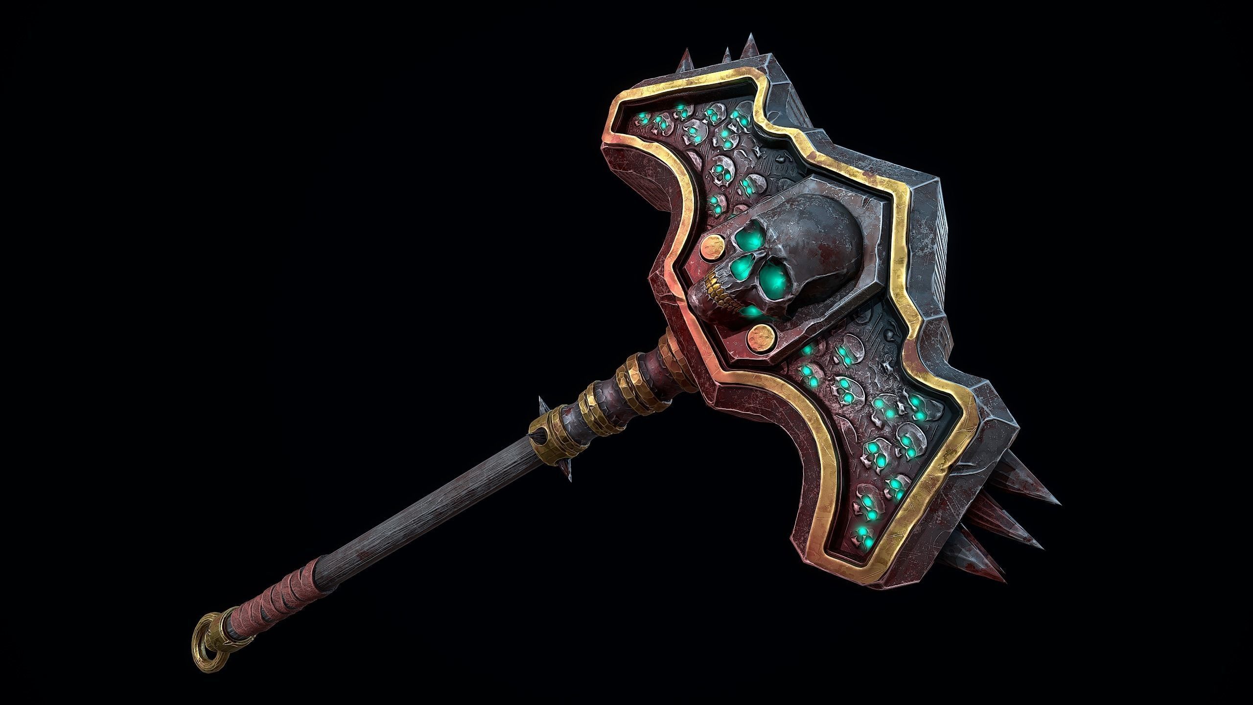 Necromancer Skull Crusher Low-poly 3D model_10