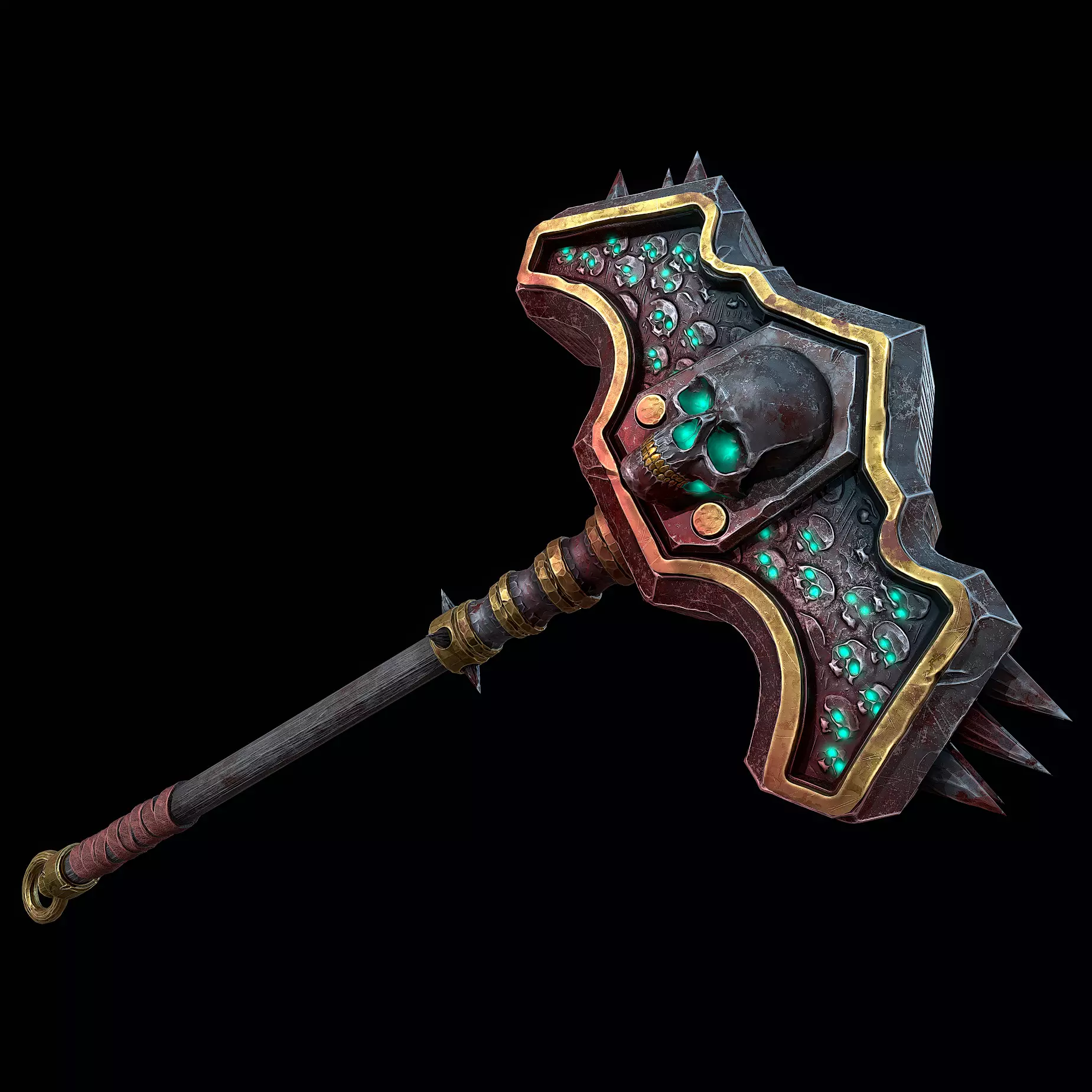 Necromancer Skull Crusher Low-poly 3D model_0