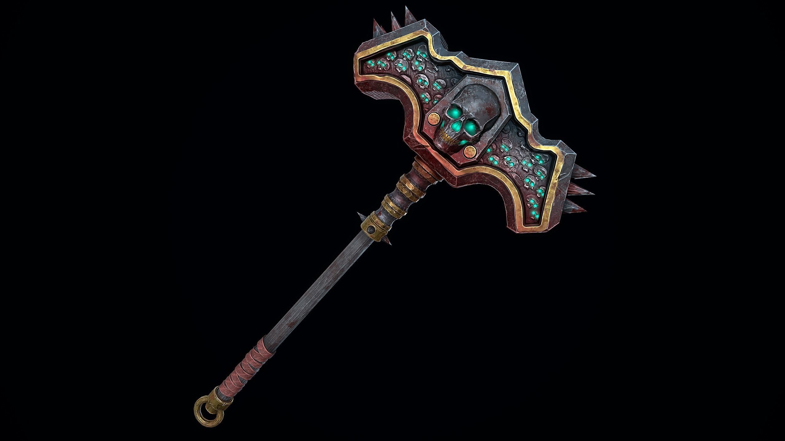 Necromancer Skull Crusher Low-poly 3D model_9