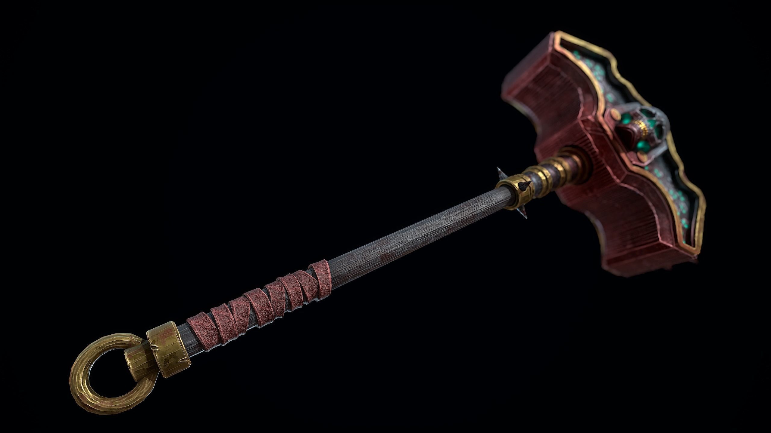 Necromancer Skull Crusher Low-poly 3D model_7