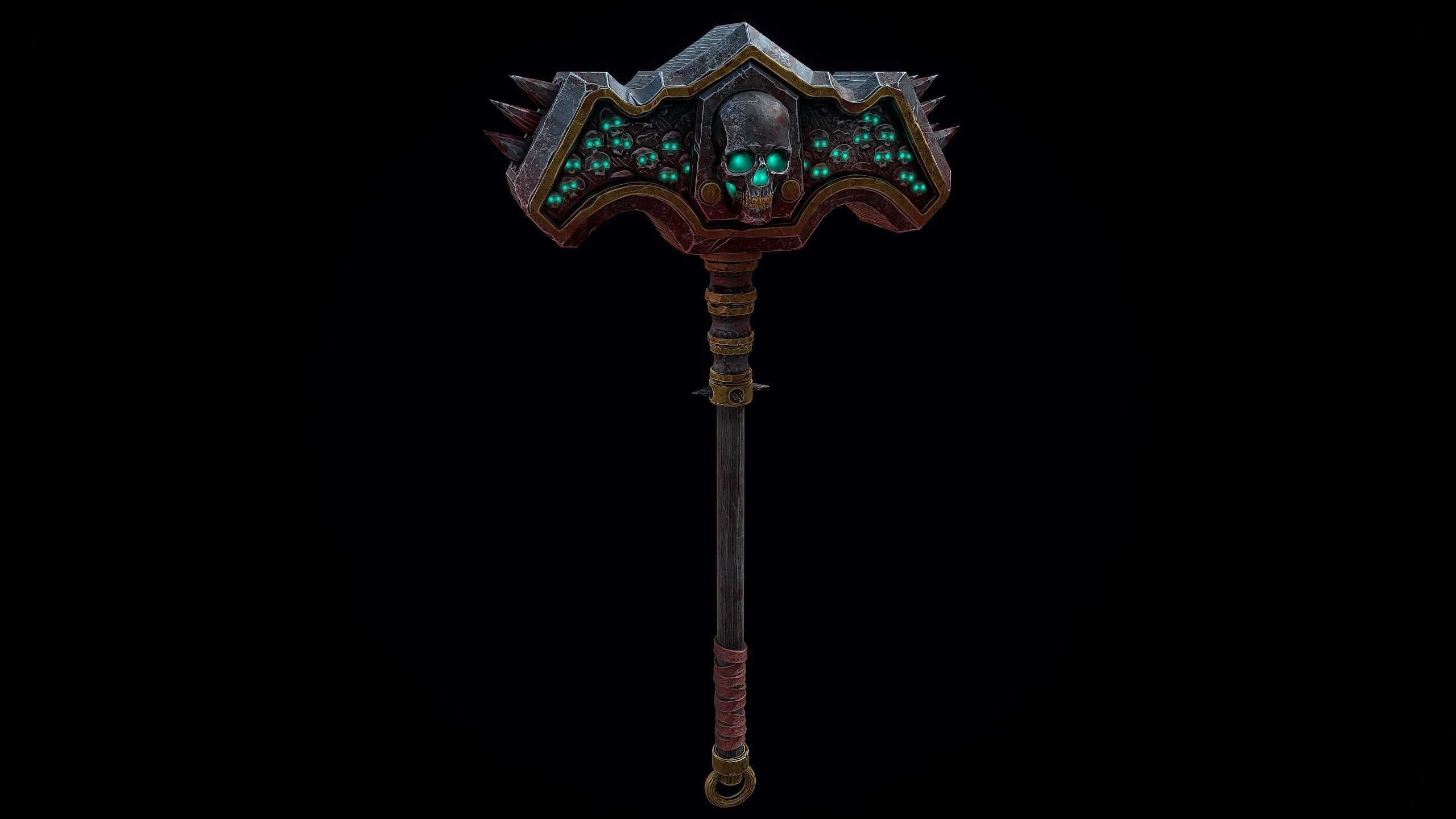 Necromancer Skull Crusher Low-poly 3D model_4