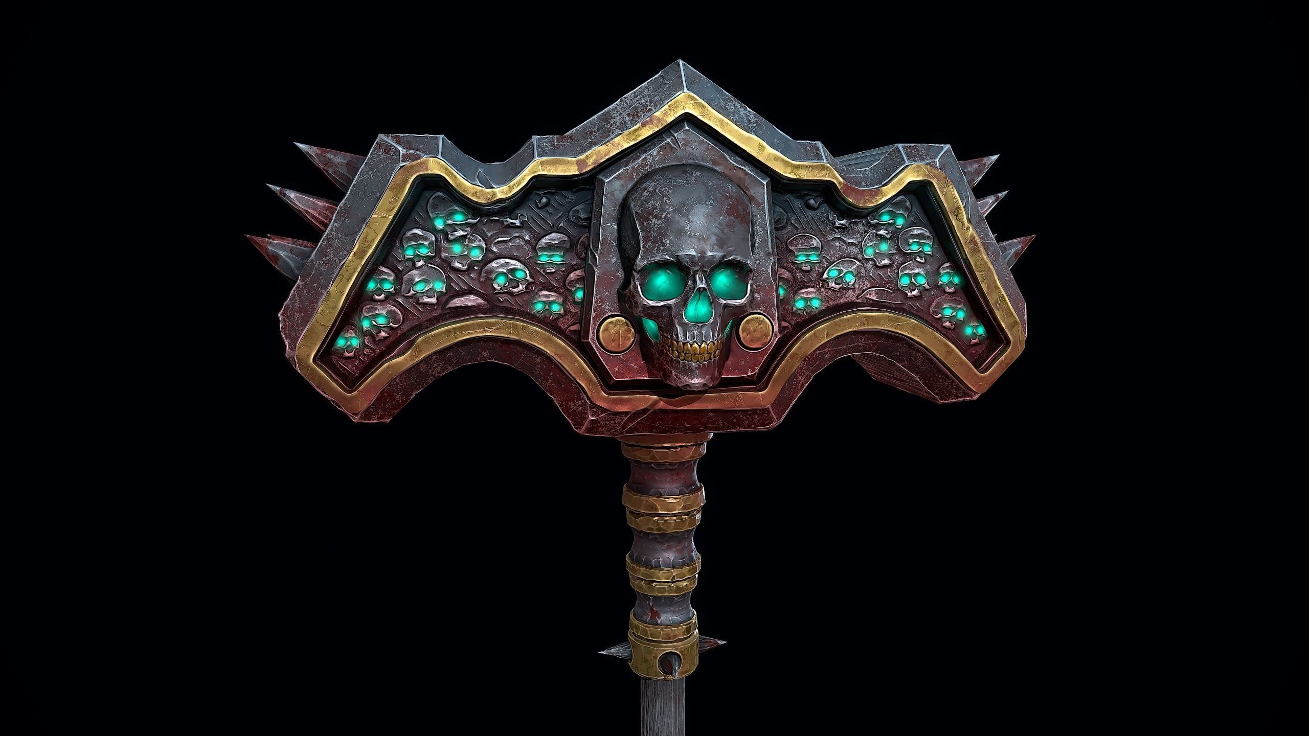 Necromancer Skull Crusher Low-poly 3D model_5