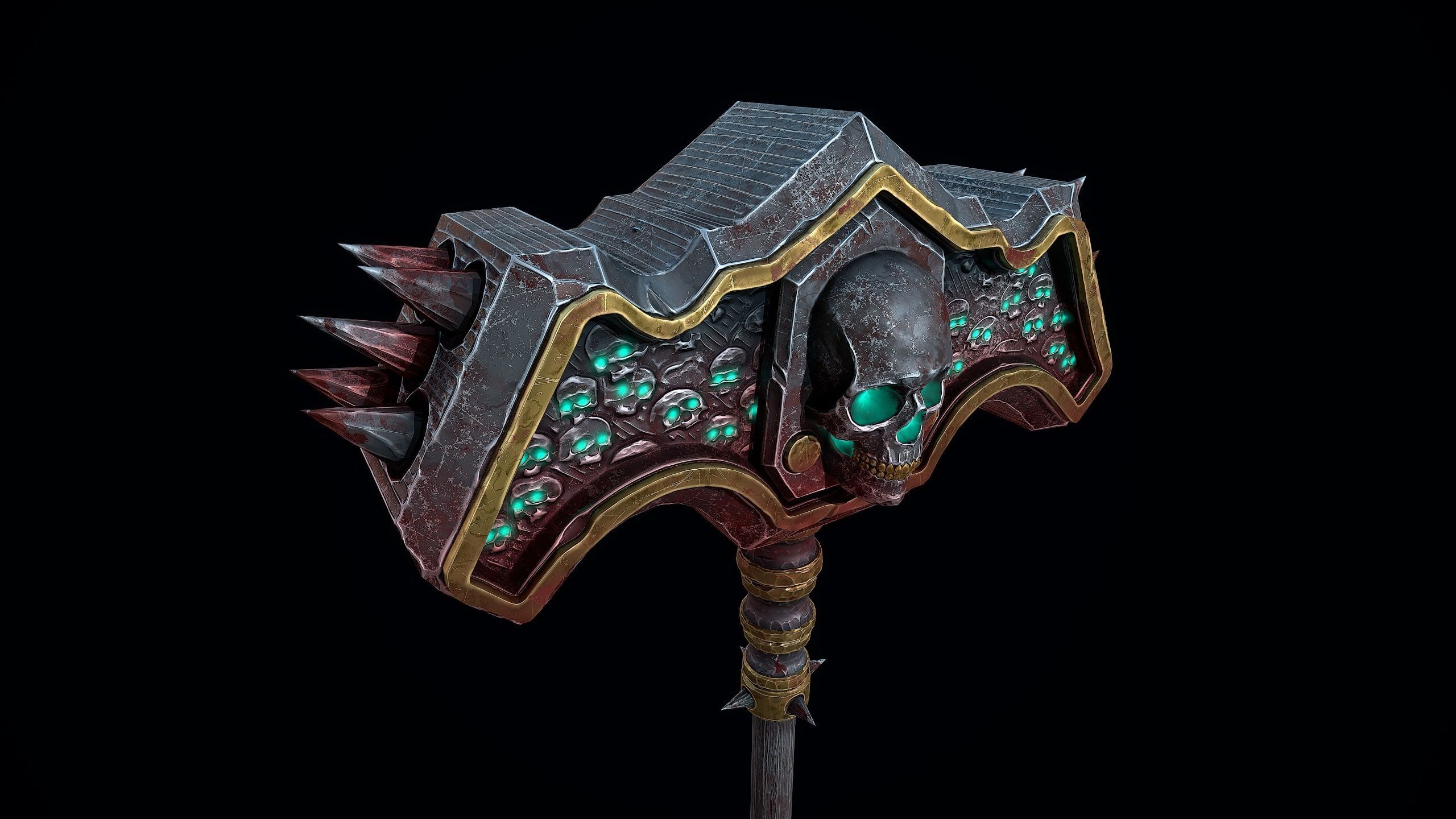 Necromancer Skull Crusher Low-poly 3D model_6