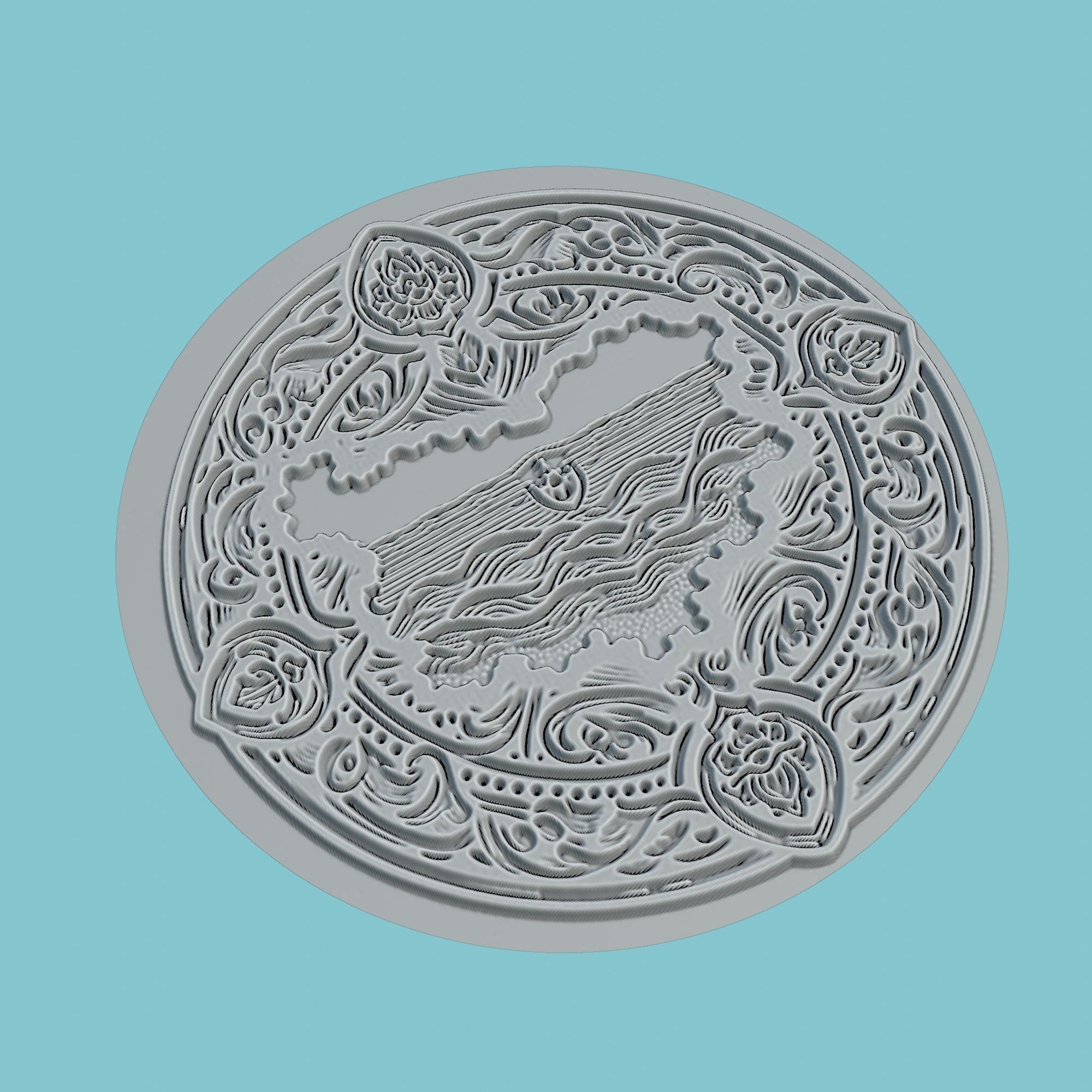 Bulgaria Map Medallion 3D print model_3