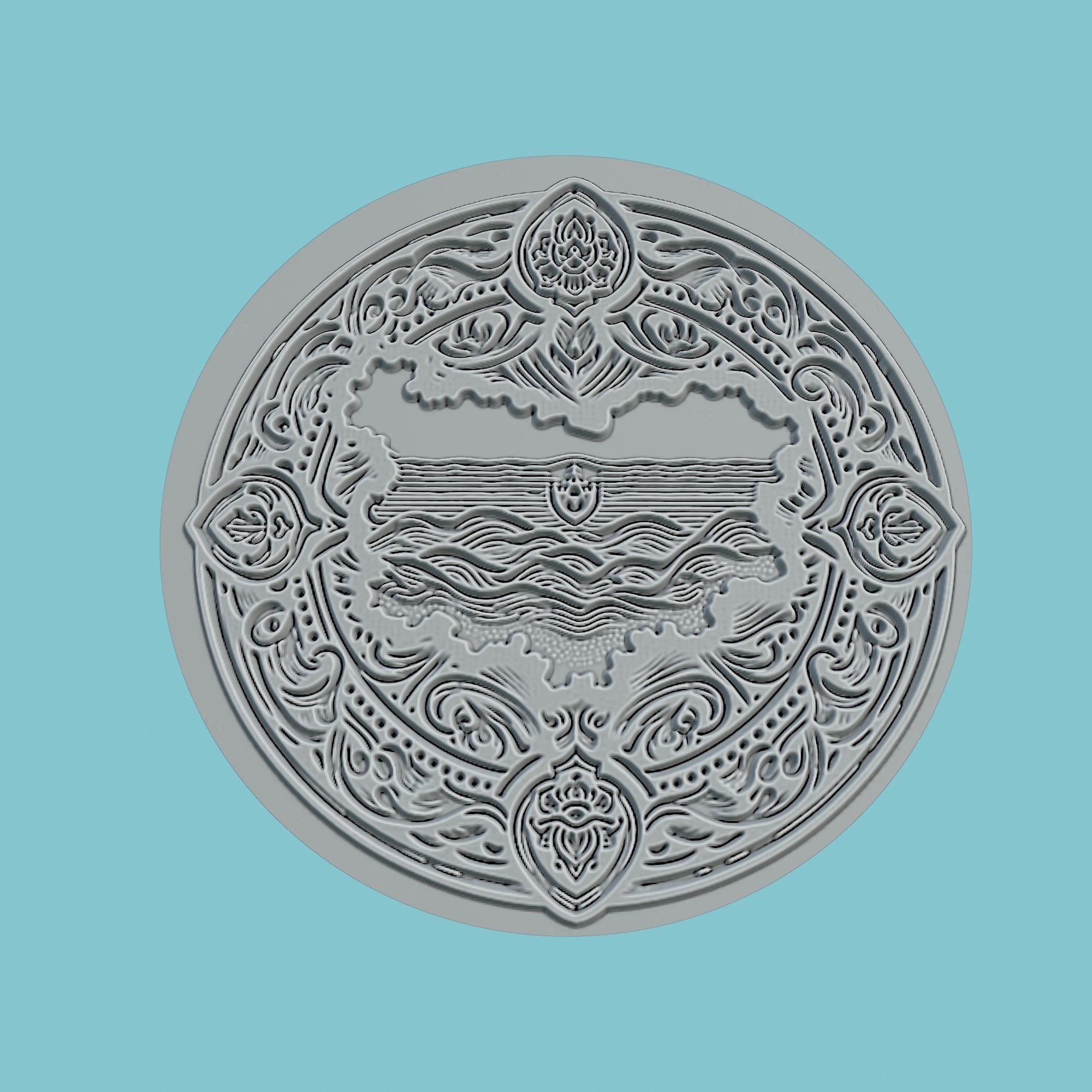 Bulgaria Map Medallion 3D print model_2