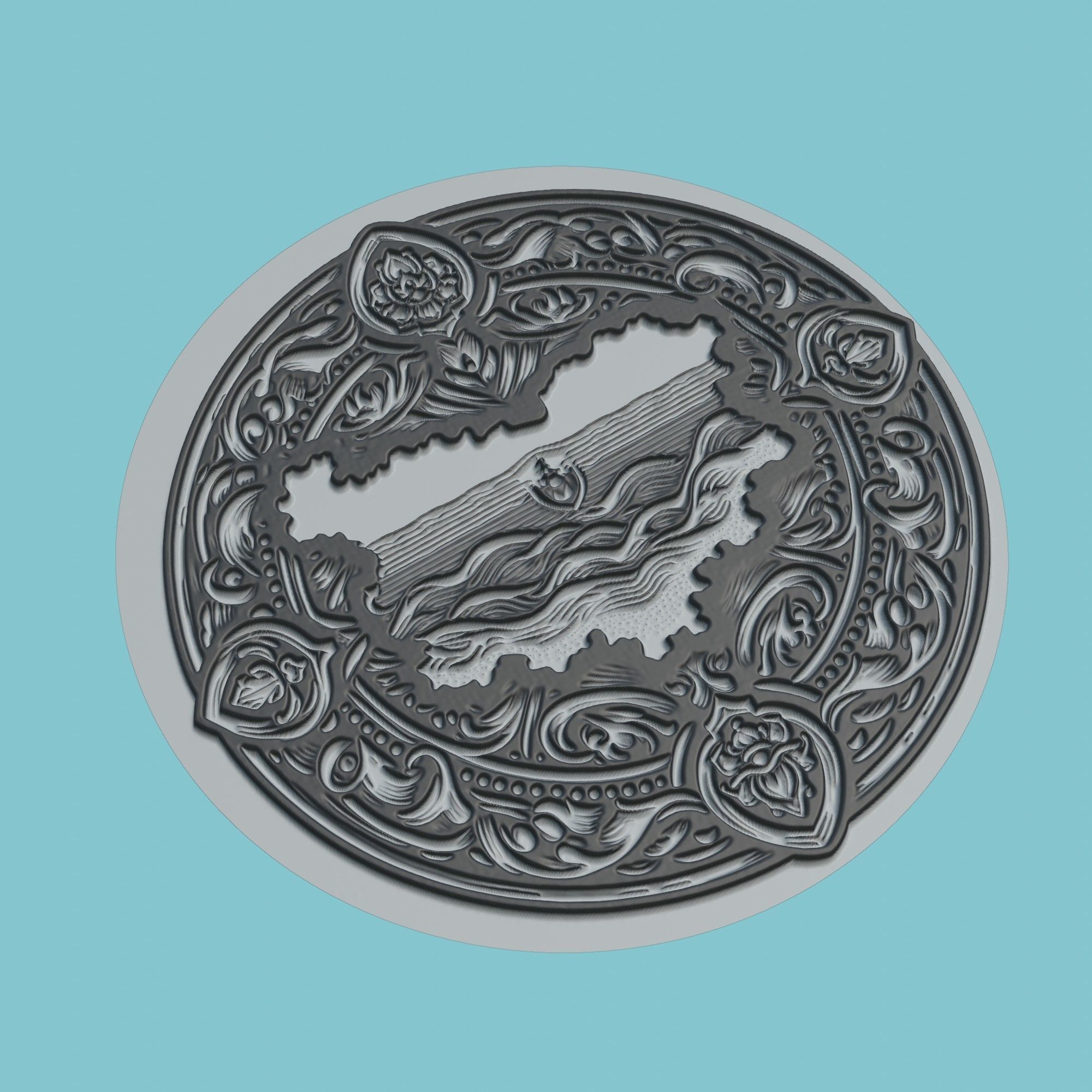 Bulgaria Map Medallion 3D print model_1