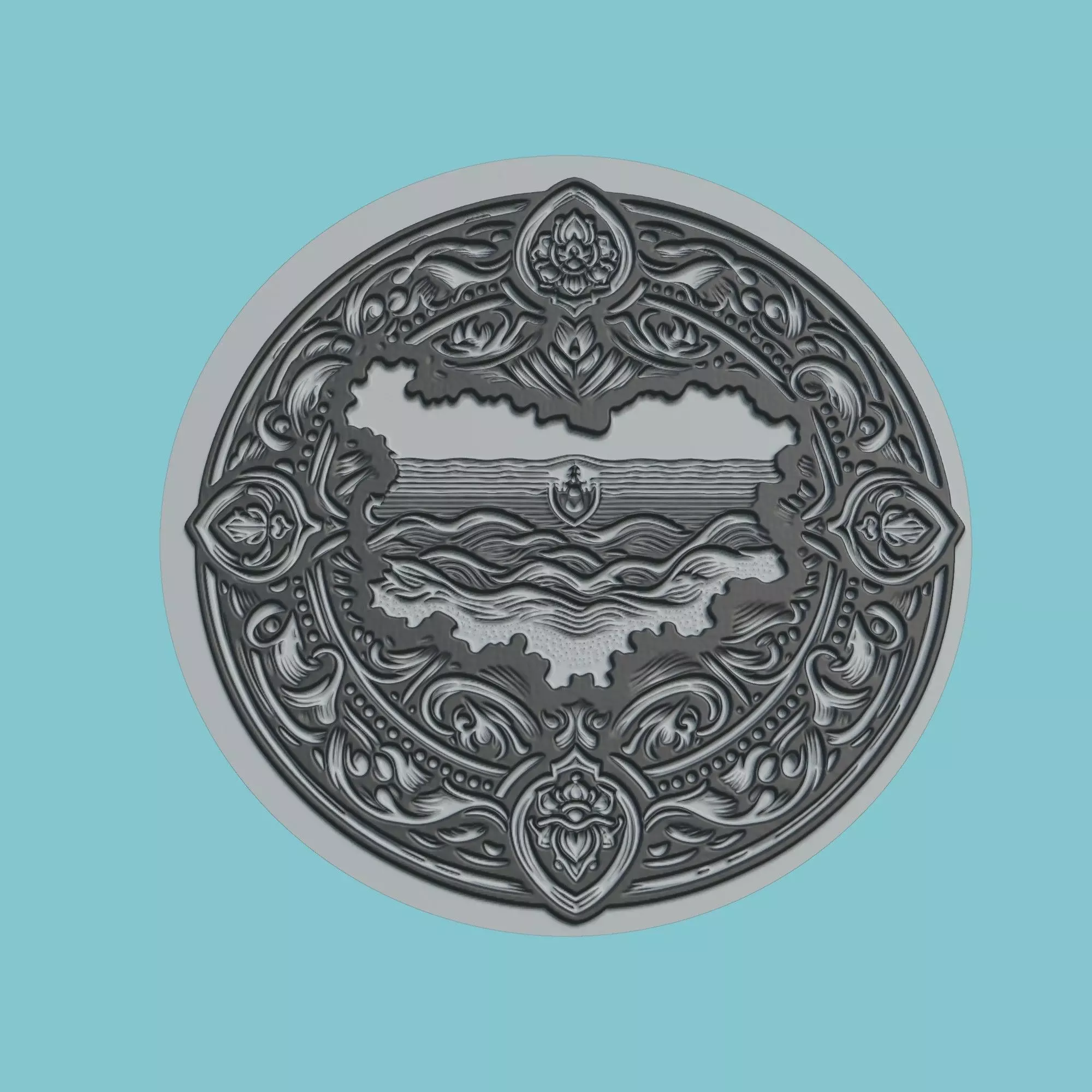 Bulgaria Map Medallion 3D print model_0