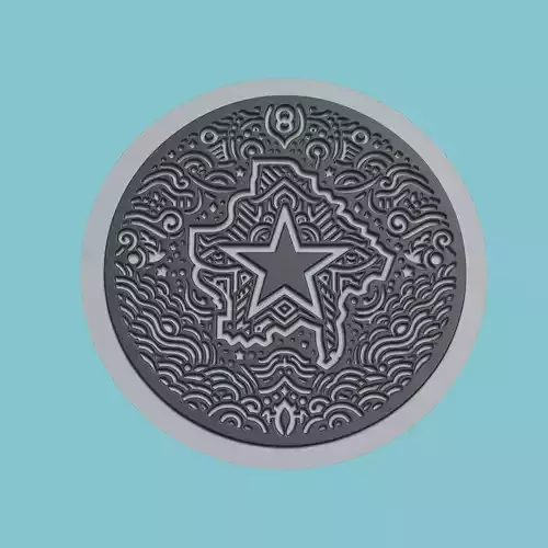 Burkina Faso Map Medallion 3D print model