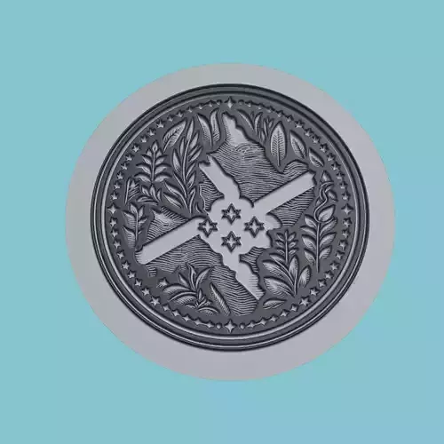 Burundi Map Medallion