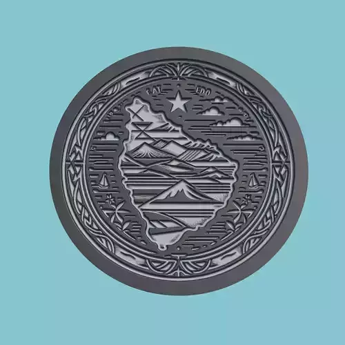 Cabo Verde Map Medallion
