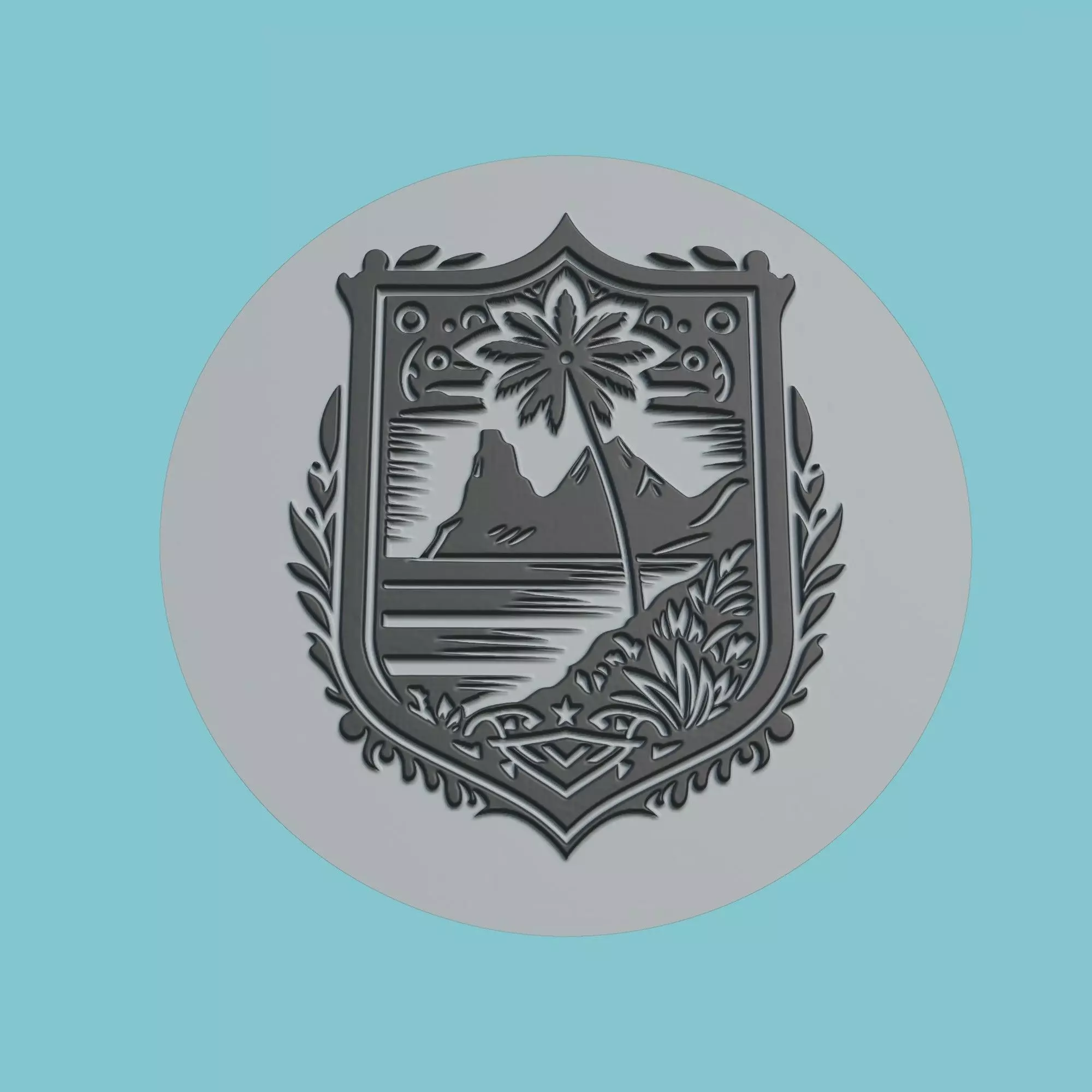 Cabo Verde Map Medallion 3D print model_0