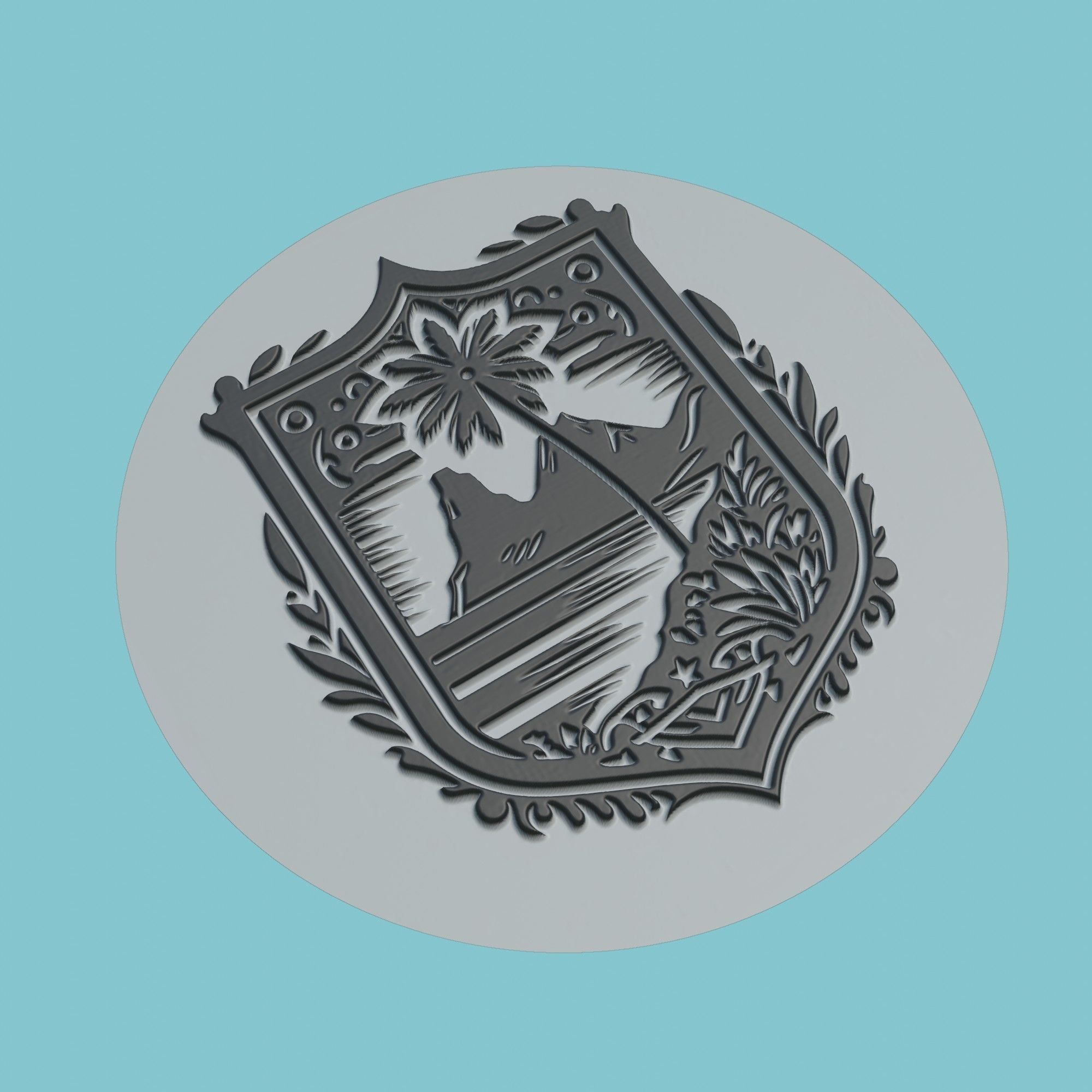 Cabo Verde Map Medallion 3D print model_1